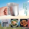 Military Canteen Cookware Set Include 1 QT Military Army Aluminum Alloy Canteen 0.5 QT Multi-Functional Water Bottle with Grab Handled Cup Green Canvas Cover Bag for Outdoor Camping Hiking view 4