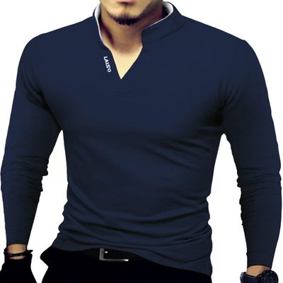 LOGEEYAR Mens Fashion Polo Henley Shirts Short/Long Sleeve Casual T-Shirts Slim Fit Cotton Polo Shirts for Men