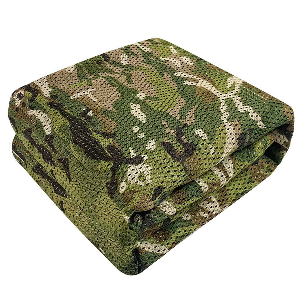 GRVCN Camo Burlap Cradle Mesh Fabric - 75D Camouflage Netting Cover for Hunting Ground Blinds, Camping Military Tree Stands
