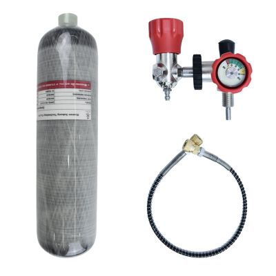TUXING Universal 3L 4500psi Carbon Fiber Air TankEmpty Bottle& Paintball Fill Station with Valve Regulator Gauge for PCP Game