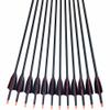 24pc ID 6.2mm .244" Custom Length 22-30 Inch Carbon Arrows Spine 500 Target Practice & Hunting Arrow Rotatable Nock for Recurve Bow Compound Bow Adult Youth Shooting view 4