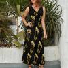 BAIKUTOUAN Bigfoot Long Dress for Women Summer Printed Sleeveless view 3