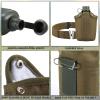 Honeydak 1 Quart Plastic Canteen Military Canteen Portable Military Water Bottle with Bottle Pouch Cotton Cover Bag and Waist Belt for Backpacking Hiking Camping Climbing Outdoor Activities view 2