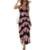 BAIKUTOUAN Canadian American Flag Heart Long Dress for Women Summer Printed Sleeveless view 1