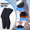 Boyiee 4 Pcs Thermal Arm Warmer Cycling for Men Women Full Length Warmers Arm Sleeves Leg Compression Winter Sports Outdoor(Large) view 2