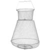 Wire Fish Basket: Stainless Steel Galvanized Fshing Net Cage Collapsible Crabs Basket for Seawater, River, and Boat Fishing 45x72cm Silver view 1