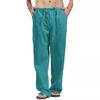 Familyhouse Mens Linen Trousers Lounge Casual Linen Pants Loose Fit Yoga Beach Pants with Pockets (Lake Blue,3XL) view 1