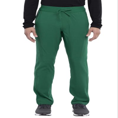 Cherokee iFlex Men Scrubs Pant Tapered Leg Drawstring Cargo CK006, XL, Hunter