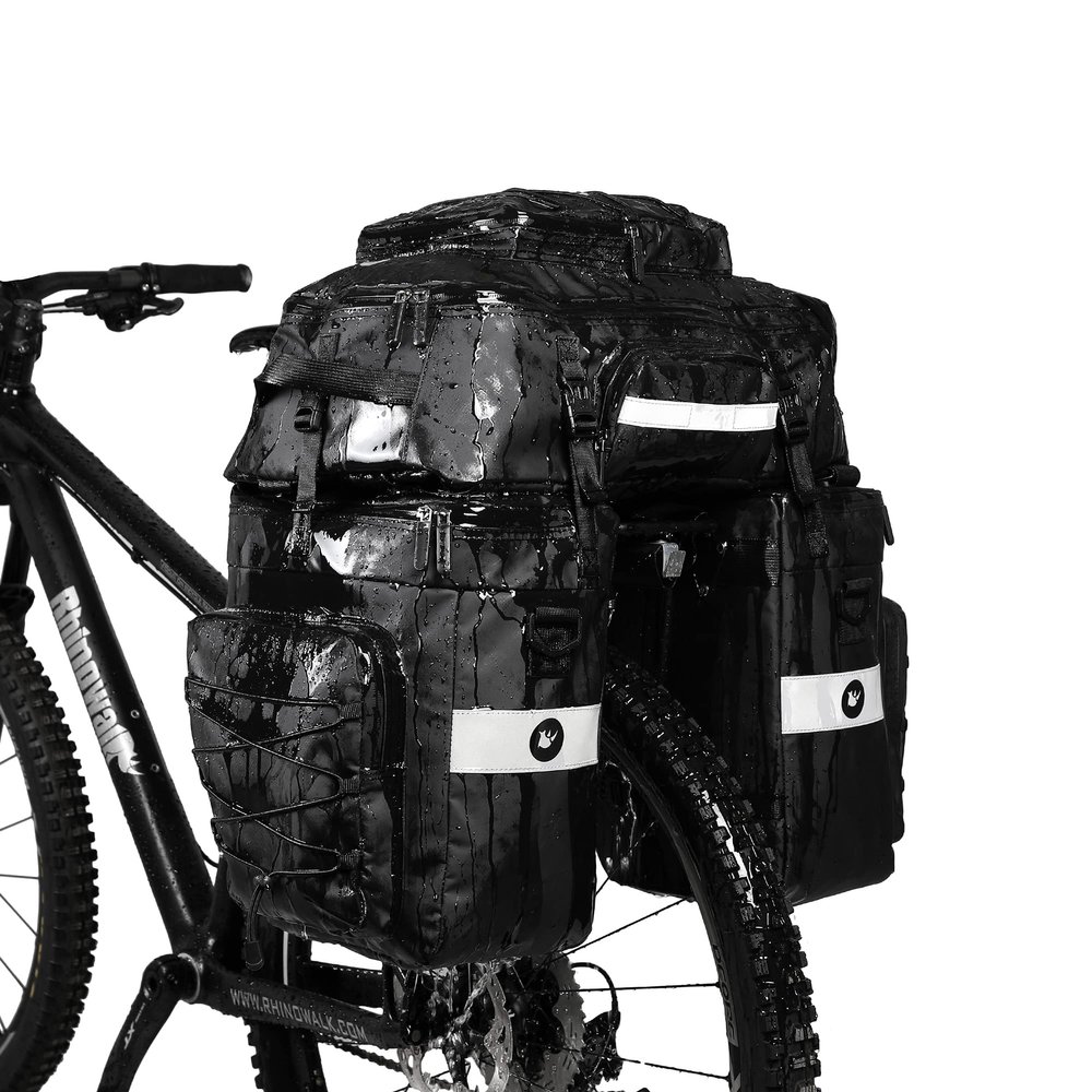 Rhinowalk 3 IN 1 Bike Pannier Bag Multifunctional Bicycle Rear Rack Carrier Bag Backpack with Raincover