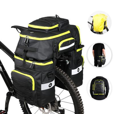 Rhinowalk 3 IN 1 Bike Pannier Bag Multifunctional Bicycle Rear Rack Carrier Bag Backpack with Raincover