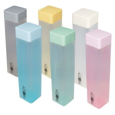 AQUAQLEAN Frosty Plastic Food Grade Fridge Square Water Bottle Gift Set(6 pieces, 1L,Assorted)