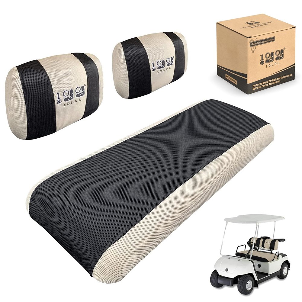 10L0L Golf Cart Seat Covers for Yamaha G2 G8 G9 G16 G19 G22 & Club Car DS Pre-2000 EZGO Marathon, Front Seat Cover, Washable Breathable Polyester Mesh Cloth, Warm in Winter & Cool in Summer