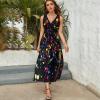BAIKUTOUAN Blue Neon Paint Splatter Long Dress for Women Summer Printed Sleeveless view 4