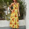 BAIKUTOUAN Beer and Crawfish Long Dress for Women Summer Printed Sleeveless view 3
