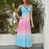 BAIKUTOUAN Transgender Flag Colors Long Dress for Women Summer Printed Sleeveless view 3