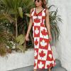 BAIKUTOUAN Maple Leaf Canada CA Flag Long Dress for Women Summer Printed Sleeveless view 2