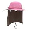 ESTELLEF Unisex Sun Hat with Neck Flap Cover Fishing Safari Cap Neck Protection,UPF 50+ (Color : Pink+Light Gray) view 2