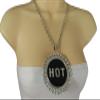Women Silver Metal Chains Necklace Large HOT Pendant Bling Statement Chunky Necklace view 2