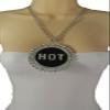 Women Silver Metal Chains Necklace Large HOT Pendant Bling Statement Chunky Necklace view 3