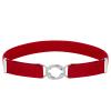 Buyless Fashion Kids Toddlers Baby Adjustable Elastic Stretch Belt with Silver Twisted Buckle - 5095-Red view 1