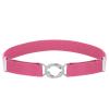 Buyless Fashion Kids Toddlers Baby Adjustable Elastic Stretch Belt with Silver Twisted Buckle - 5095-Fushia view 1