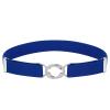 Buyless Fashion Kids Toddlers Baby Adjustable Elastic Stretch Belt with Silver Twisted Buckle - 5095-Royal-Blue view 1