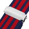 Buyless Fashion Kids Toddlers Baby Adjustable Elastic Stretch Belt with Silver Twisted Buckle - 5095-Navy-Red-Stripe view 3