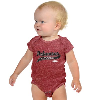 Little King NCAA Knobby Short Sleeve Varsity Romper-Arkansas-Heathered Red-12 Months