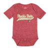 Little King NCAA Knobby Short Sleeve Varsity Romper-Florida State-Heathered Red-0-3 Months view 2