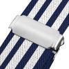 Buyless Fashion Kids Toddlers Baby Adjustable Elastic Stretch Belt with Silver Twisted Buckle - 5095-Navy-White-Stripe view 3