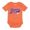 Little King NCAA Knobby Short Sleeve Varsity Romper-Clemson-Heathered Orange-6 Months view 2