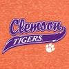 Little King NCAA Knobby Short Sleeve Varsity Romper-Clemson-Heathered Orange-6 Months view 3