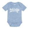 Little King NCAA Knobby Short Sleeve Varsity Romper-North Carolina-Heathered Carolina Blue-12 Months view 2