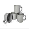 Essential Drinkware 14oz Ceramic Campfire Coffee Mug (Set of 4), Gray with Speckled Finish - Durable Thick Walled Camping Style Cup for Outdoors or Home view 1