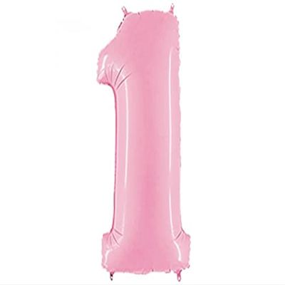 Megaloons : Number ''1'' Pastel Pink 40''