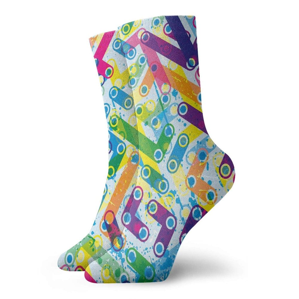 GULTMEE Funny Compression Socks Women and Men,Trippy Colorful Grunge Murky Background With Gradient Toned Unusual Forms Artwork,Best for Circulation,Running,Athletic,Nurse,Travel, -12 inch