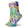 GULTMEE Funny Compression Socks Women and Men,Trippy Colorful Grunge Murky Background With Gradient Toned Unusual Forms Artwork,Best for Circulation,Running,Athletic,Nurse,Travel, -12 inch view 1