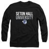Seton Hall University Official Stacked Unisex Adult Long-Sleeve T Shirt,Black, 3X-Large view 1