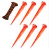 (6) 11" Tent Pegs & (1) 5/32" x 50ft Paracord Rope. Garden Stakes Durable and Strong Plastic Tent Stakes for Beach Mat, Camping, Hiking, Garden, Landscape Stakes, Orange Stakes UV Resistant view 1