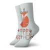 GULTMEE Funny Compression Socks Women and Men,Cute Fox Sleeping On Dotted Backdrop With Greeting Happy Message,Best for Circulation,Running,Athletic,Nurse,Travel, -12 inch view 1
