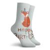 GULTMEE Funny Compression Socks Women and Men,Cute Fox Sleeping On Dotted Backdrop With Greeting Happy Message,Best for Circulation,Running,Athletic,Nurse,Travel, -12 inch view 2