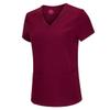 M&M SCRUBS Women's Stretch Scrub Set - Cool V-Neck Top & Cargo Pant, Breathable Moisture Wicking Medical Uniform (Burgundy, Large) view 2