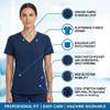 M&M SCRUBS Women's Stretch Scrub Set - Cool V-Neck Top & Cargo Pant, Breathable Moisture Wicking Medical Uniform (Burgundy, Large) view 3