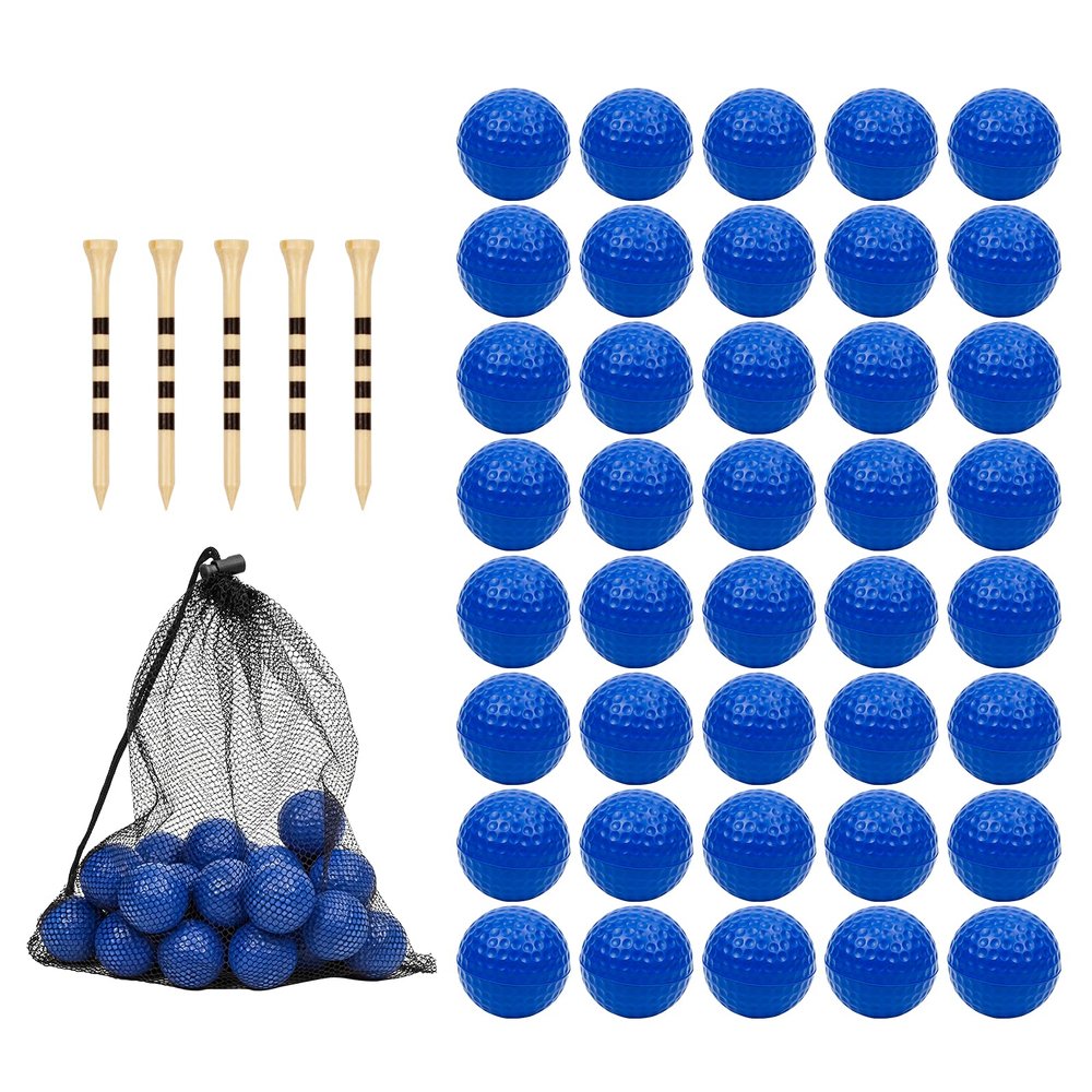 Bac-kitchen 40 Pack Foam Golf Practice Balls - Realistic Feel and Limited Flight Training Balls for Indoor or Outdoor (40 Blue)