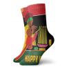 GULTMEE Funky Colorful Cushion Sport Socks,Happy Kwanzaa Calligraphic Illustration Celebration Of Holiday,Athletic Cushioned Running Performance Crew Socks For Men/Women, -12 inch view 1