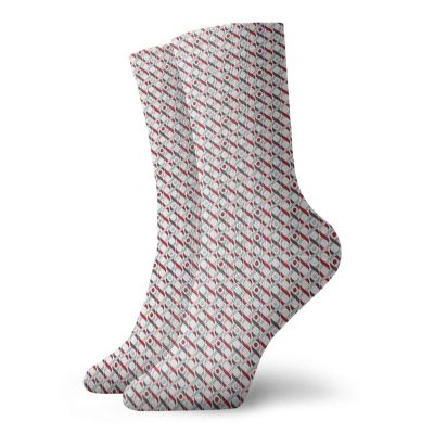 GULTMEE Funky Colorful Cushion Sport Socks,Tangled Wavy Ogee Lines Vertical Dna Like Borders With Round Spots,Athletic Cushioned Running Performance Crew Socks For Men/Women, -12 inch