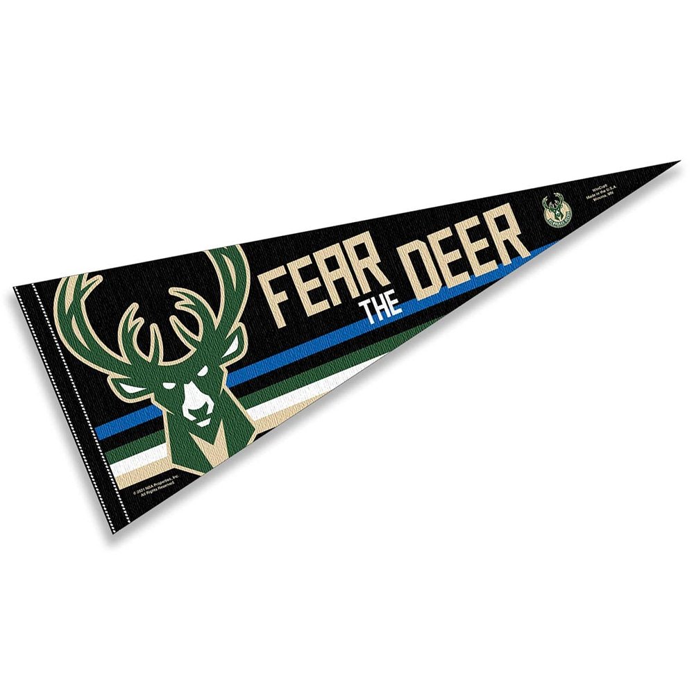 Milwaukee Bucks Fear The Deer Pennant Flag