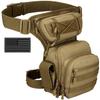 SunForMorning Tactical Drop Leg Bag Military Tool Gear Fanny Thigh Pack Molle Utility Airsoft Motorcycle Cycling Waist Gear Pouch (1 Patch Included), Brown view 1