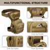 SunForMorning Tactical Drop Leg Bag Military Tool Gear Fanny Thigh Pack Molle Utility Airsoft Motorcycle Cycling Waist Gear Pouch (1 Patch Included), Brown view 4