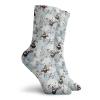 Owls Funny Compression Socks Women and Men,Wintertime Pattern With Cute Characters And Snow Flowers Stars Doodle Style Xmas Theme,Best for Circulation,Running,Athletic,Nurse,Travel,Multicolor -12 inch view 2